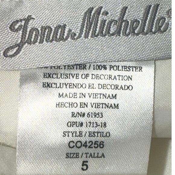 Jona Michelle Sz. 5 Ivory Dress Embroidered Flowers Butterflies Ladybug Formal - Picture 3 of 10